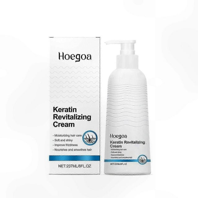 Moisturizing Hair Cream with Keratin for Frizz Reduction, Smoothness & Shine, Leave-In Conditioning Treatment Suitable for All Hair Types
