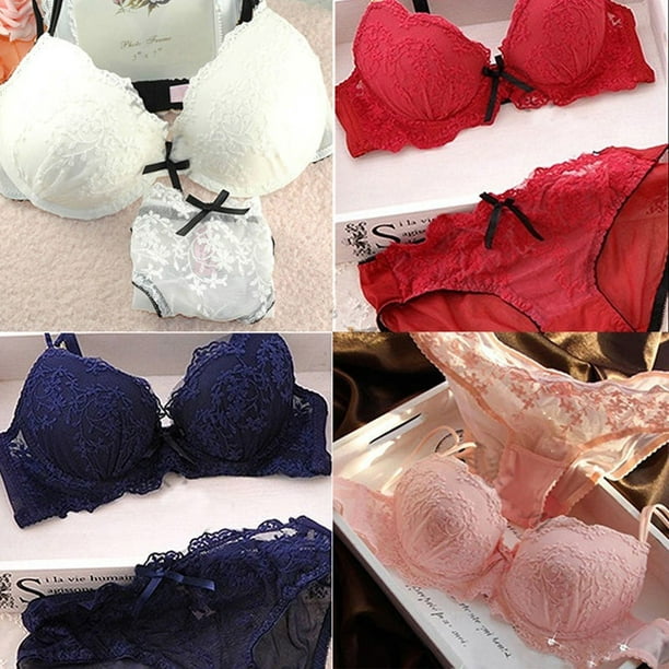 Customized Lace Push Up Bralette Panties Set Back For Women Plus