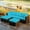 Turquoise, variant on Costway 5PCS Patio Rattan Furniture Set Sectional Conversation Set Ottoman Table Red
