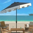 thumbnail image 2 of SAFAVIEH City Fashion 9' Market Crank Auto Tilt Patio Umbrella, Navy/Ivory, 2 of 6
