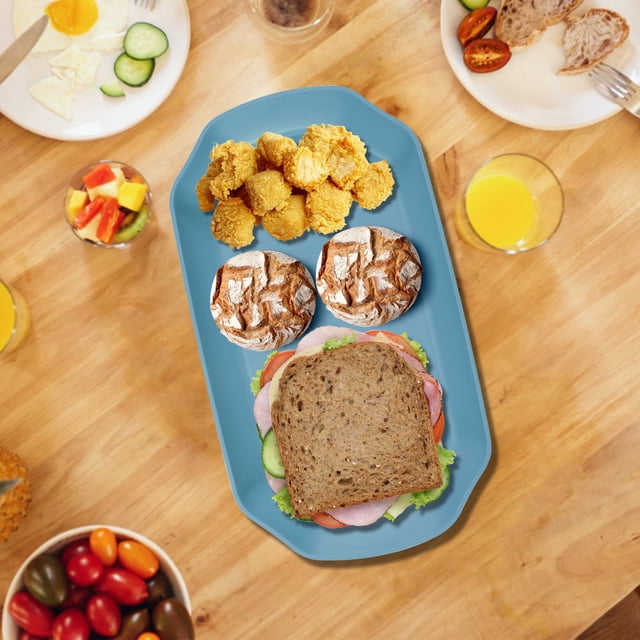 Octagonal Plastic Tray Non-Slip, Restaurant-Grade Commercial Serving Tray for Burgers, Fast Food, Cafeteria, Kitchen Dishwasher Safe