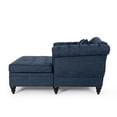 thumbnail image 6 of Christopher Knight Home 62.5" Large Loveseat Chaise Lounge, Sofa Bed Couch with Scroll Arms and Pillows, Navy Blue, 6 of 7