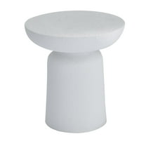 DecMode 17" x 18" White Magnesium Oxide Outdoor Accent Table with Wide Top, 1-Piece