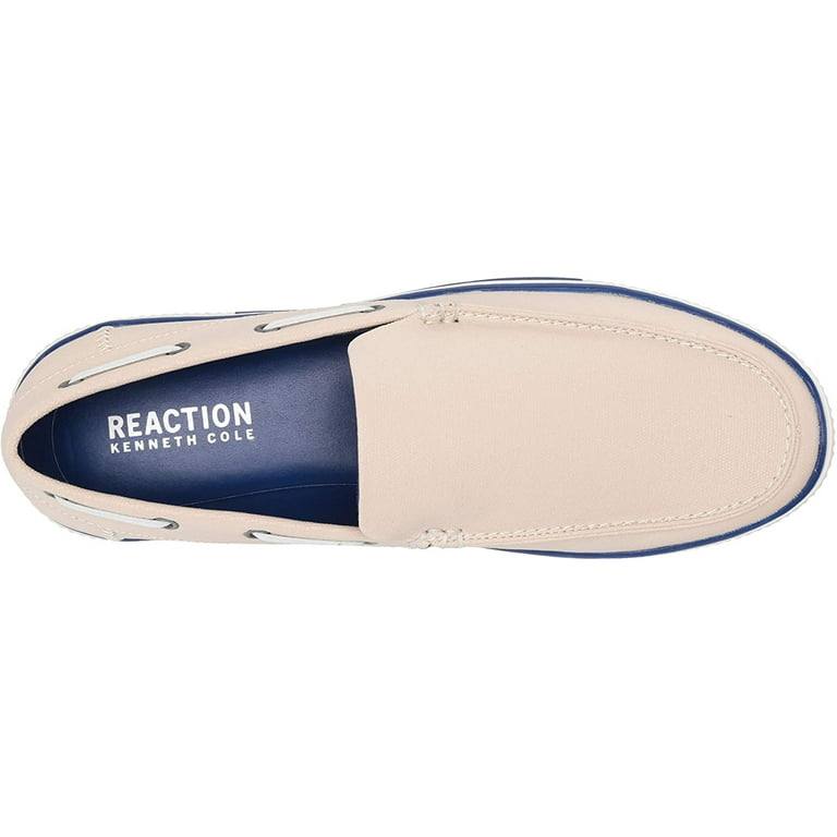 Kenneth Cole REACTION Mens Boat Shoe 8.5 Ecru Blue