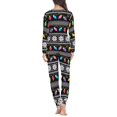 thumbnail image 3 of Renewold Women's Aztec Ethnic Pajama Set of 2 Softness Home Athletic Clothing Sleepwear and Pants Christmas Lihgts Snowflake Long Sleeve Shirts Size M, 3 of 4