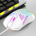 thumbnail image 3 of Seitruly Ratón de juego ligero USB Light Gaming Mouse Ratón optoelectrónico mecánico colorido 7200DPI Accesorios de computadora Blanco 2piezas, 3 of 6