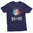 thumbnail image 4 of Men's 4th of July Abraham Lincoln T-shirt Patriotic U.S of YAY USA flag cool independence day shirt (Small Black), 4 of 7