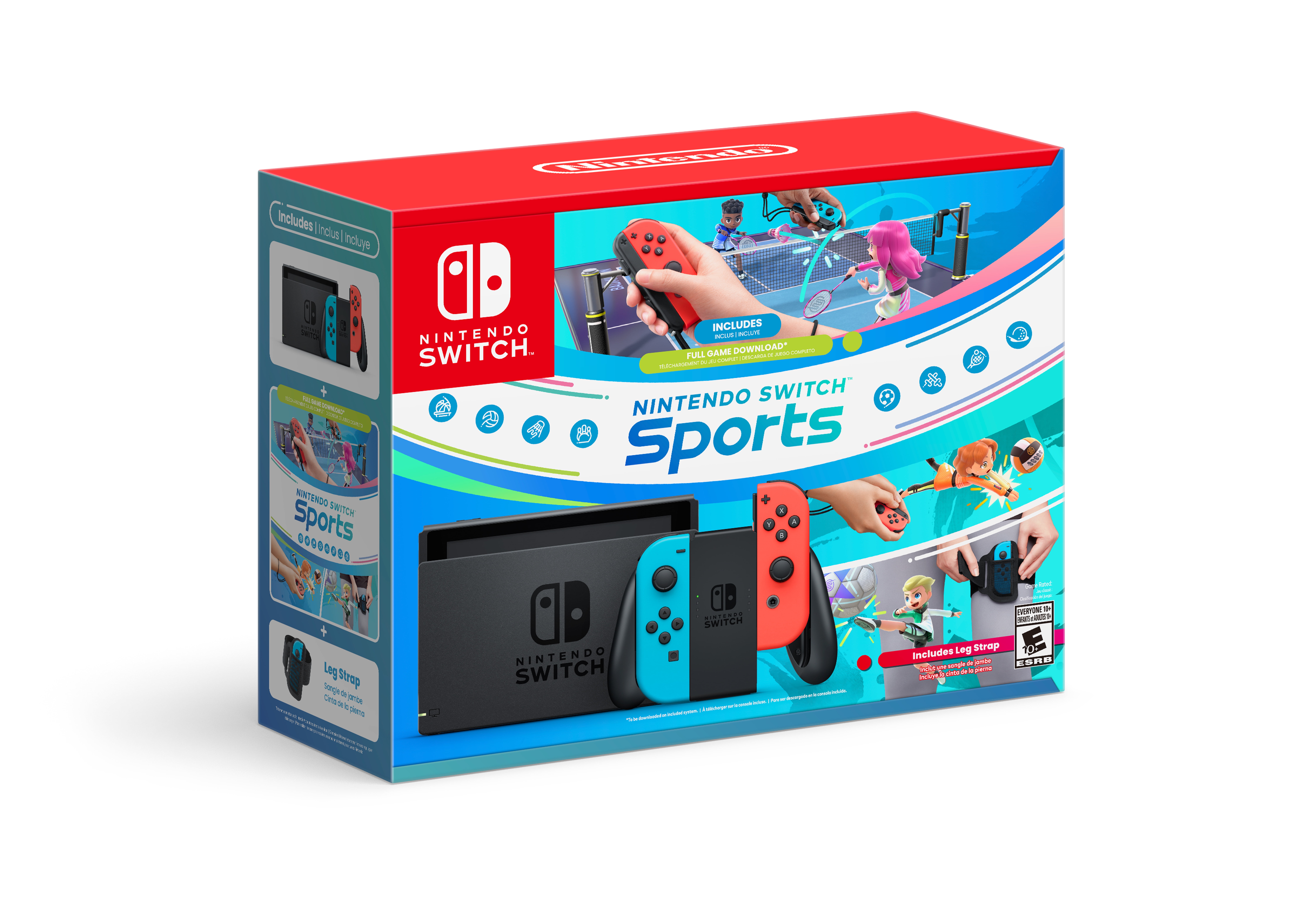 Nintendo Switch + Nintendo Switch Sports + Leg Strap Bundle (Limit
