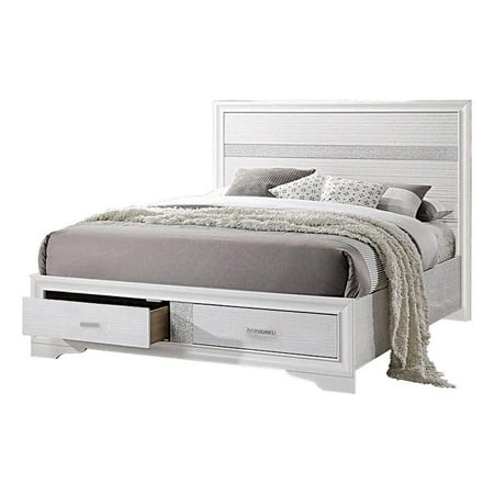 Coaster Co. of America Contemporary White Queen Storage Bed (Queen: 83.75 in. L x 63.5 in. W x 50.25 in. H)