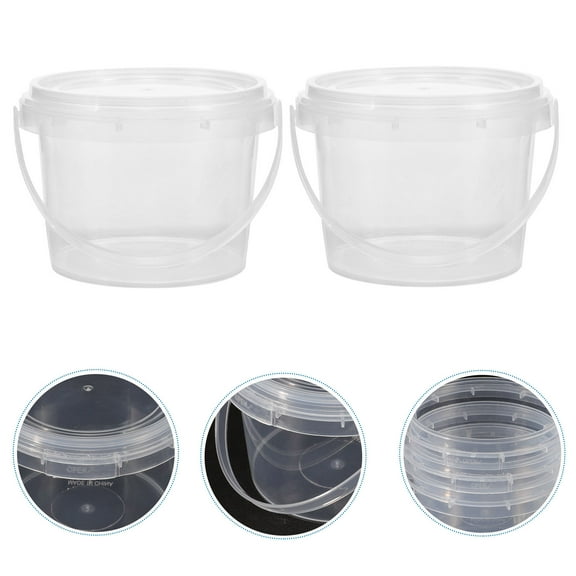 WRITWAA 20Pcs Multi-Functional Plastic Paint Storage Container with Handle and Lid for Crafts