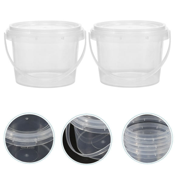 HONMEET 20Pcs Clear Buckets with Lids Plastic for Paint Storage Containers Outdoor Activities