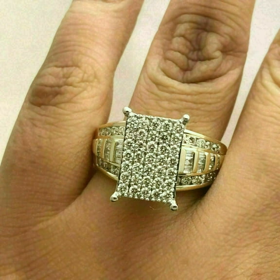 Dazzlingdaimonds Jewels 3.00 Ctw Round Cut White Diamond Wedding Anniversary Band Ring 14K Yellow Gold Plated 925 Sterling Silver 925 Sterling Silver -7