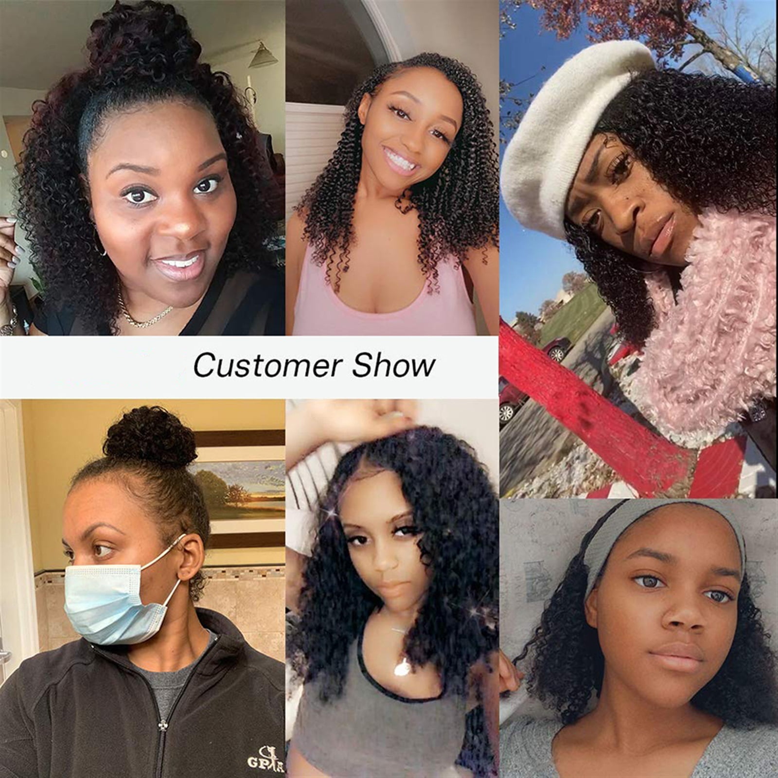 Curly Clip in Hair Extensions Human Hair for Black Women - 8 Pieces/Set #1B Double Weft Brazilian Remy Human Hair Clip in Extensions Thick to Ends