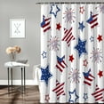 thumbnail image 3 of 4th of July Shower Curtain USA Flag Shower Curtains for Bathroom Decor Independence Day Fireworks Patriotic Star Red White and Blue Bath Curtains Sets with Hooks Waterproof Small Stall 36"x72", 3 of 6