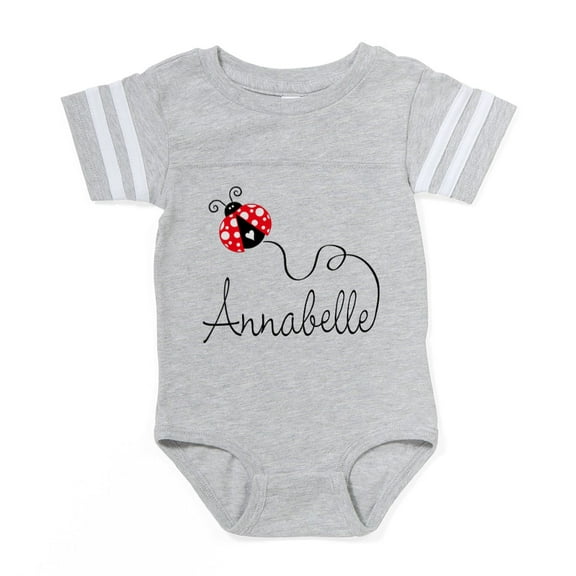 CafePress - Ladybug Annabelle - Cute Infant Baby Football Bodysuit
