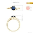 thumbnail image 5 of ANGARA Natural Round 1 ct Blue Sapphire Solitaire Bypass Engagement Ring in 14K Yellow Gold for Women (Size-6mm) | September Birthstone, Anniversary, Jewelry Gift for Women | Natural Sapphire Ring, 5 of 9