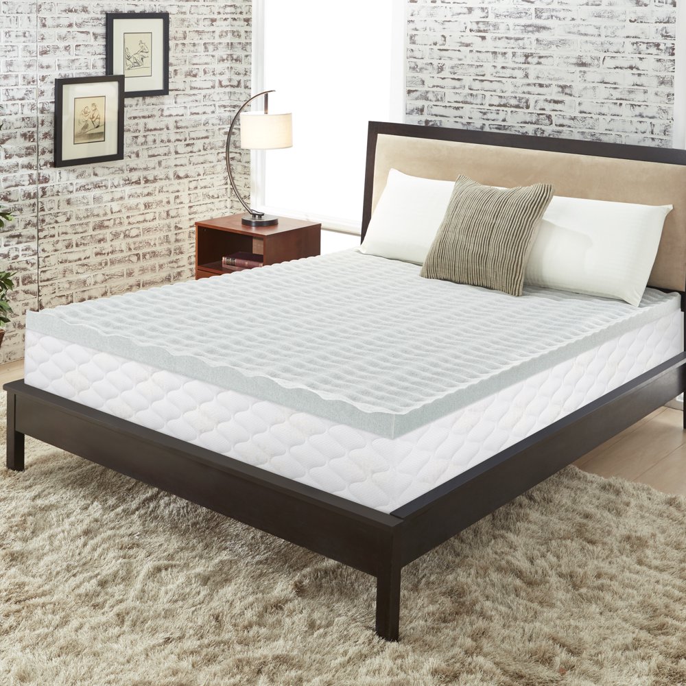 Dream Serenity Memory Foam 2" Reversible Graphite Wave Mattress Topper