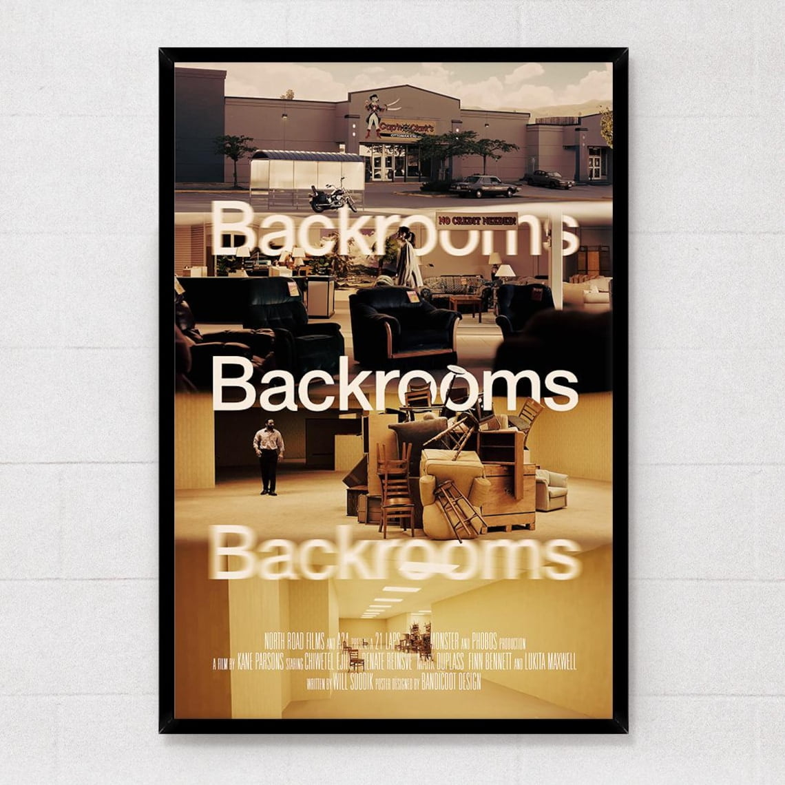 Backrooms (2026) Movie Poster, Horror Movie Wall Art Print Unframed Size 24''x36'' GooGate