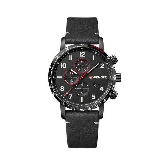 Wenger Swiss Army Men's 01.1543.106 Attitude Chrono Black Dial Watch 44mm MSRP $345