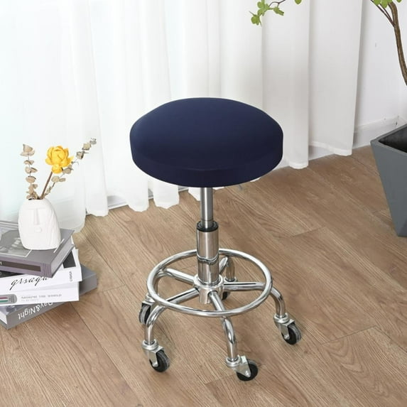 Round Chair Covers, Super Soft Round Covers Cushion Covers Seat Cushion Covers, 15", 1 PC, Navy Blue