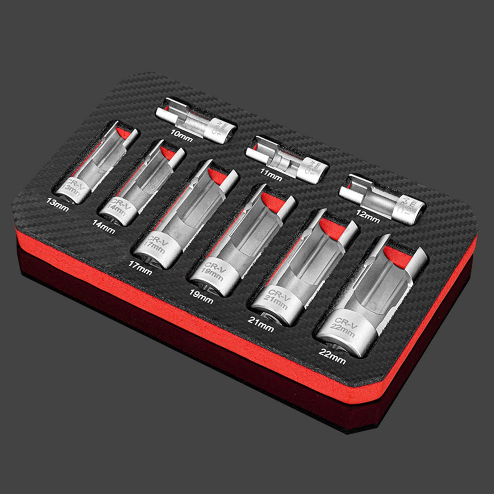 Miulika 9Pcs Oxygens Sensors Socket Line Socket Portable Spanner Socket Supplies Car with Storage Box Slotted Socket Wrench Tool