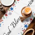 thumbnail image 3 of 4th of July Floral Table Runner 72 Inches, Blue Red Independence Day Stars Bed Runner Dresser Scarves Tabletop for Indoor Outdoor Parties/Ceremony/Banquet, 14" x 72", 3 of 9