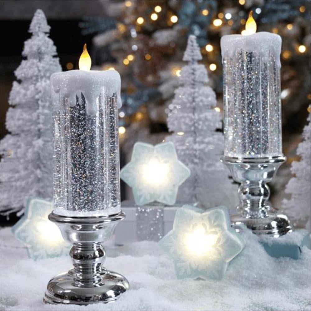  Kayseun LED Water Candle with Glitter, Color Changing Snow  Globes Winter Candle Swirling Water Illuminated USB Rechargeable Waterproof  Swirling Glitter Flameless Candles Christmas Decoration : Home & Kitchen