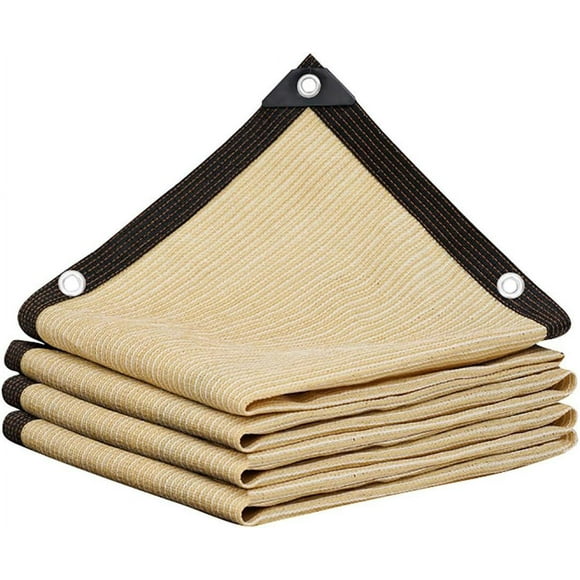 Filet D'Ombrage, Filet Protection Solaire 97% UV Tissu D'Ombrage, Toile d'ombrage de Serres Coupe-Ventpour La Couverture VéGé Jardin, Sable 2x4m