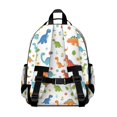 thumbnail image 3 of Colorful Dinosaur and Flower Pattern Cute School Backpack Bag for School with Padded Back and Adjustable Shoulder Straps 15.25"x11.5"x5.25", 3 of 5
