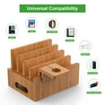 thumbnail image 2 of Pezin & Hulin Bamboo Charger Station for Multi Devices Charging Dock  with 5-Port USB HUB for Phone/Tablet/Watch, 2 of 7