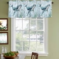 thumbnail image 3 of Coastal Whale Curtain Valances for Windows, Kitchen Valance Window Treatments Panel 2 Pack, Nautical Ocean Shells Seaweed Coral Rod Pocket Short Curtains for Bathroom Bedroom 42 x 18 Inch, 3 of 8