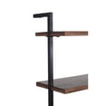 thumbnail image 5 of Tubular Metal Wall Desk with Acacia Wood Live Edge Shelves in Brown and Black, 5 of 7