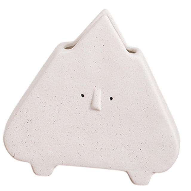 Jarrón de cerámica con flores, jarrón decorativo para mesa, adorno geométrico sencillo para mesa. Triángulo