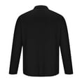 thumbnail image 4 of ZCFZJW Mens Fashion Polo Shirts Cotton Classic Long Sleeve Solid Color Thermal Button Henley Shirts Trendy Fall Lightweight Comfy Pullover Tops Black L, 4 of 6