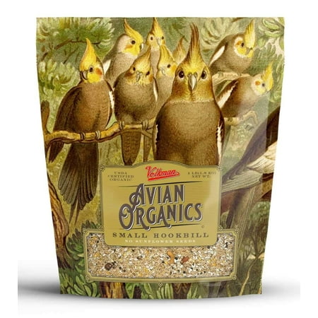 Volkman Avian USDA Certified Organic and Non GMO Bird Food for Cockatiels Lovebirds Parakeets and All Small Hookbills, No Sunflower Seeds 4#