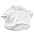 thumbnail image 1 of Unisex Baby Linen Cotton Short Sleeve Shirts, Loose Fit Casual Button Down Tops for Summer, 1 of 8