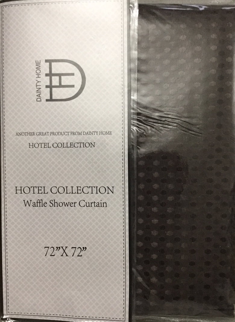 Dainty Home Hotel Collection Waffle Shower Curtain, Chocolate