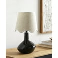 thumbnail image 4 of Livabliss Aviara Rustic Accent Table Lamp, 15-inch, Black with Gray Scalloped Shade, 4 of 5