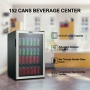 Galanz 4.5 Cu ft 152 Can Beverage Center Mini Fridge, Stainless Steel, New