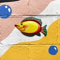 thumbnail image 4 of 2 Pcs Hand Painted Multi-Color Tropical Fish Wall Metal Plaque Sculpture, 4 of 9