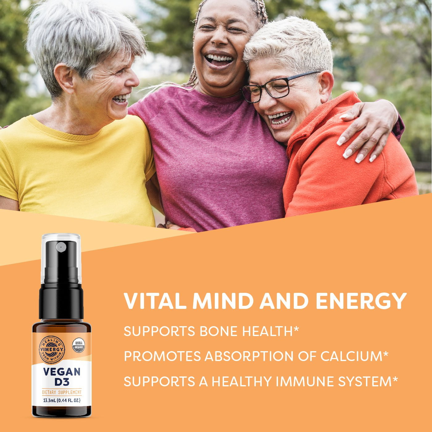 VIMERGY USDA Organic Vegan Vitamin D3 Extract, 96 Servings