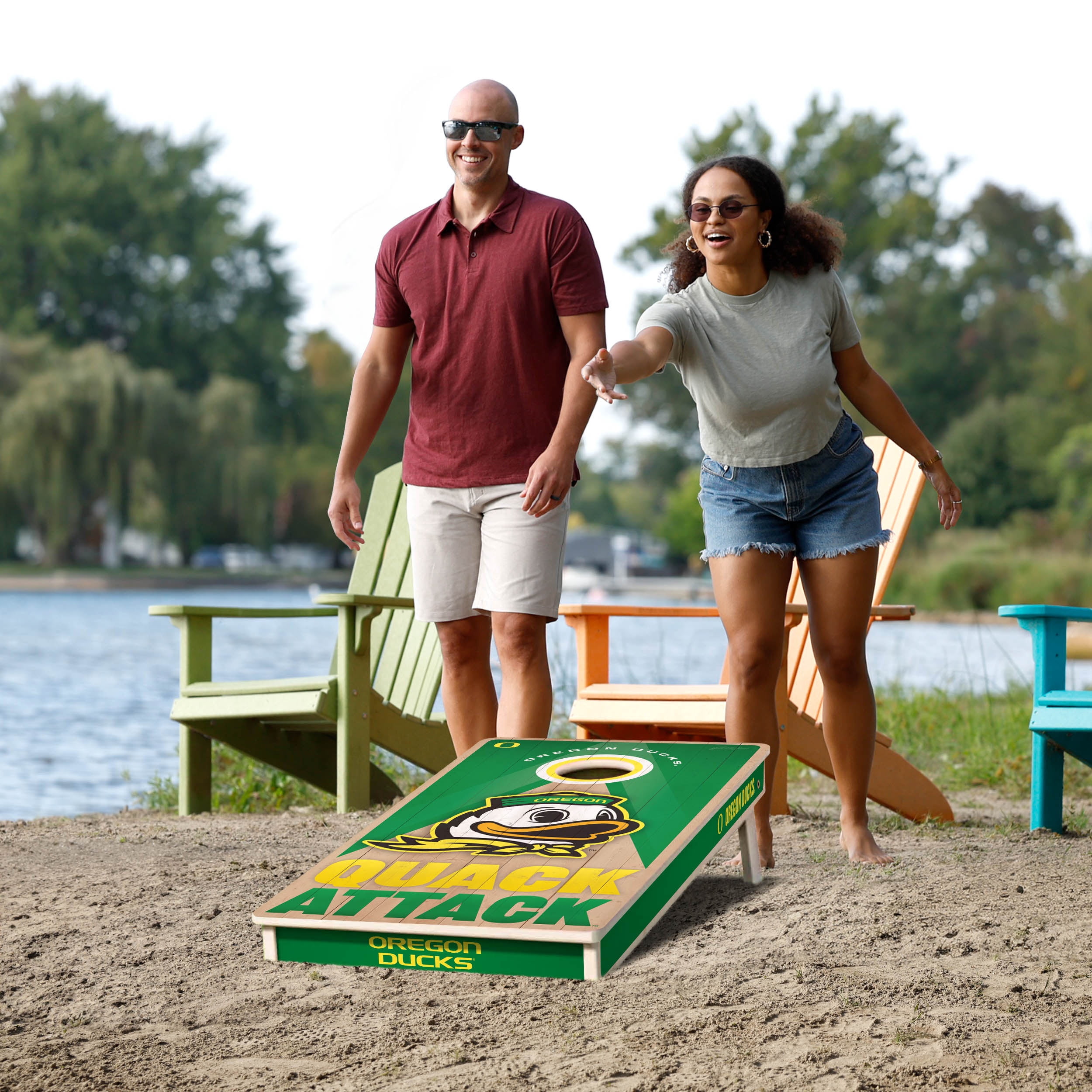 YouTheFan NCAA Oregon Ducks 2x4 Slogan Series Cornhole