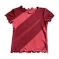 thumbnail image 2 of WhouRiu Girls Solid Color Basic Tees Kids Short Sleeve Crew Neck Tshirt Comfortable Cute Casual Summer T Shirts,11-12 Years, 2 of 6