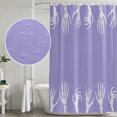 thumbnail image 5 of 60x72 Inch Shower Curtains for Bathroom, Halloween Fabric Bath Curtain Decor, Purple Farmhouse Spooky Skeleton Hands Waterproof Restroom Curtains Shower Set Accessories with 12 Hooks 60 Inch, 5 of 7