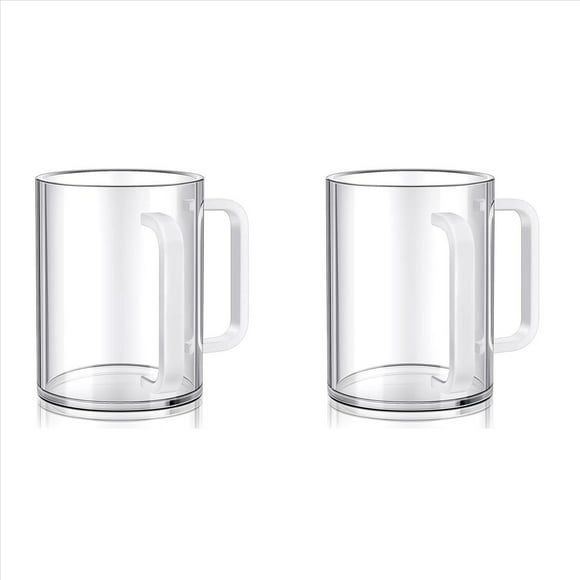 2X Vaso para Lavarse las Manos con Dos Asas Vaso para Lavarse las Manos de Acrílico para Netilat Yadayim Vasser Negel Asas para Vasos Blancos Judíos