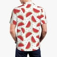 thumbnail image 4 of Balery Watermelon Printed Men’s Short Sleeve Polo Shirt, Midweight Men's Shirt,Golf Polo shirts -Medium, 4 of 9