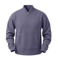 thumbnail image 3 of Frnrwgo Mens Sweater Soft Textured Loose Fit Half Zip Long Sleeve Pullover Casual Fall Winter Top, 3 of 8