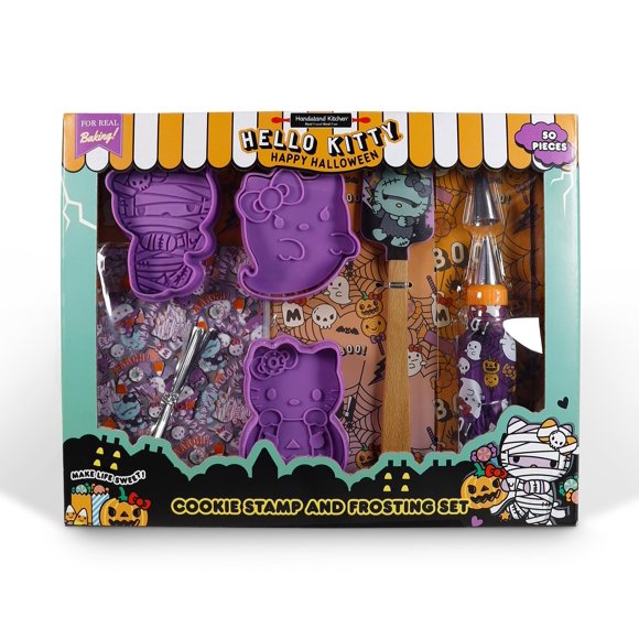 Handstand Kitchen Hello Kitty Halloween Cookie Party Set with Cookie Stamps, Spatula and More - Retired