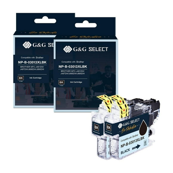 G&G Select Brother LC3013XL New Compatible Black Ink Cartridge 2 pack