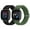 Black+DarkOliveGreen, variant on 2 pack Braided Bands Compatible with Fitbit Versa 4/Versa 3/Fitbit Sense/Sense 2, Adjustable Nylon Replacement Wristband for Women Men